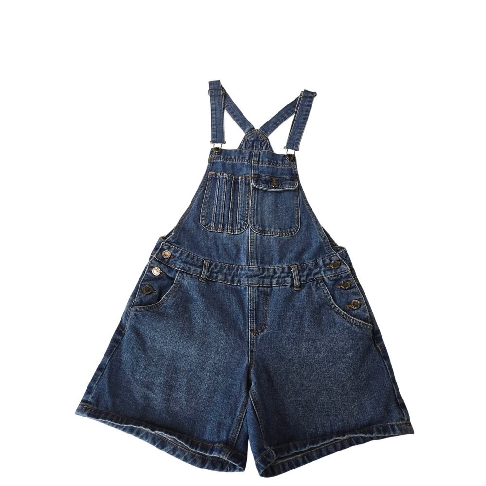 Boom Boom Jeans EUC Bib Shortalls denim overalls romper Small blue medium wash